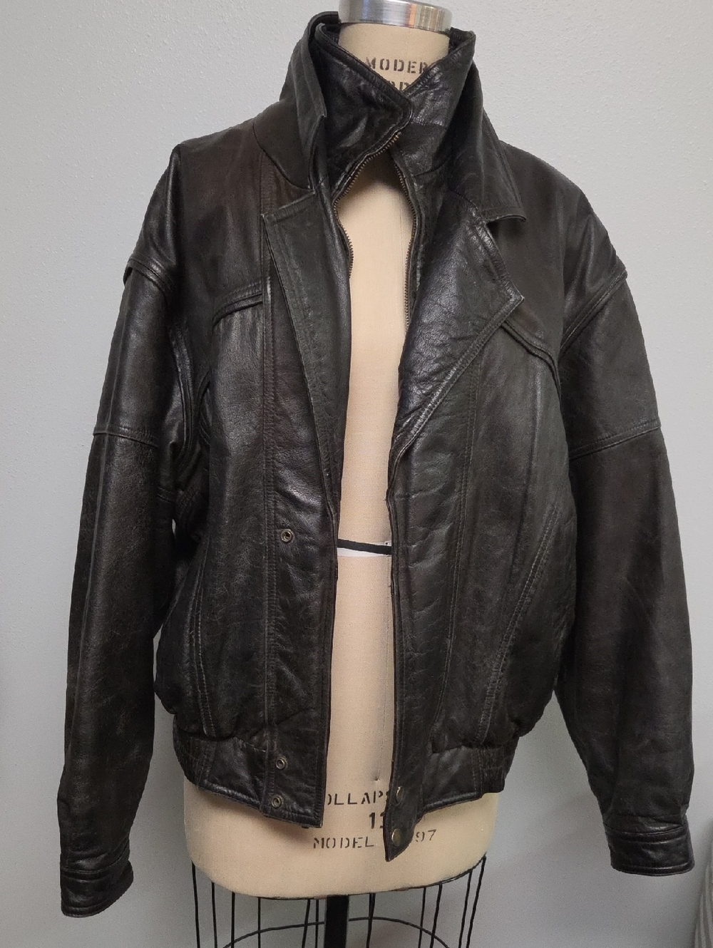 Wilson's Leather Black Leather Bomber Jacket